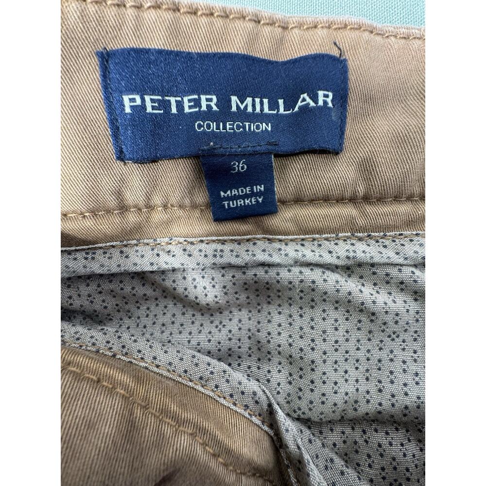 Peter Millar Collection Mens Chino Pants 36 Khaki Stretch Flat Front Casual - Picture 9 of 11